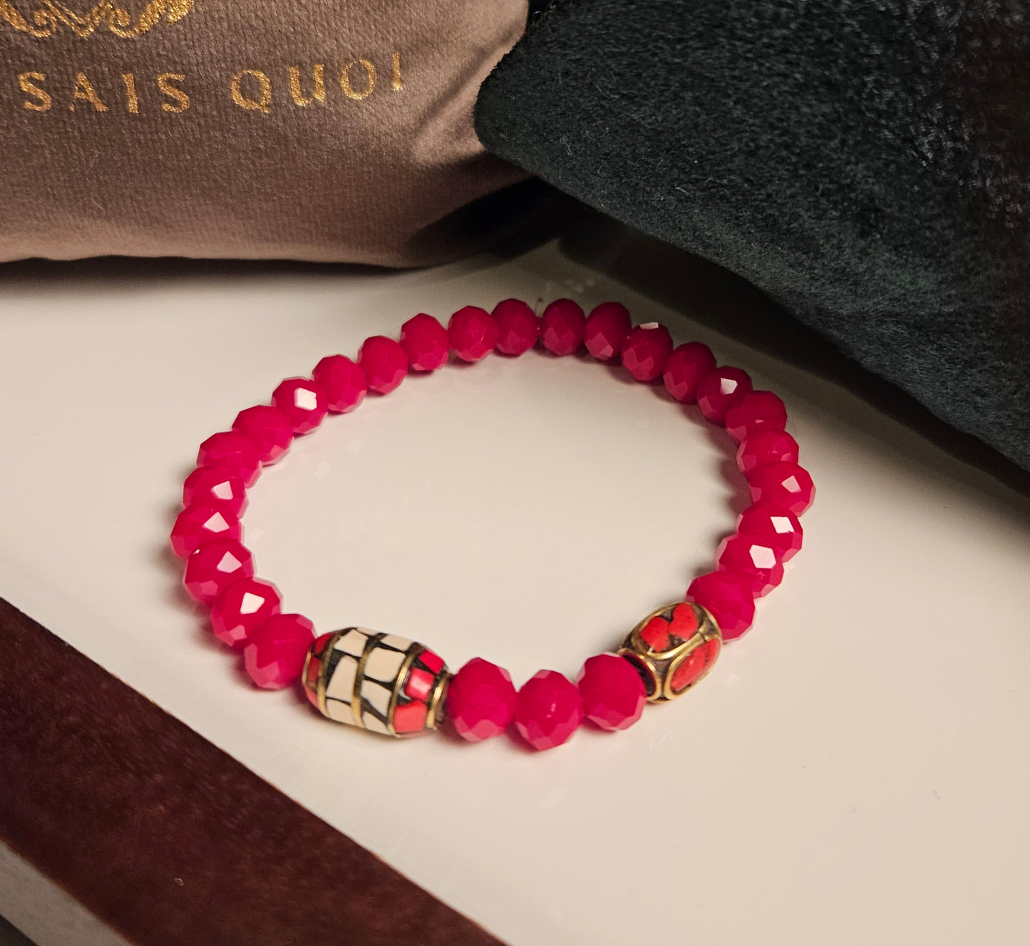 Euphoric Tranquility Rondelle Ruby Crystal