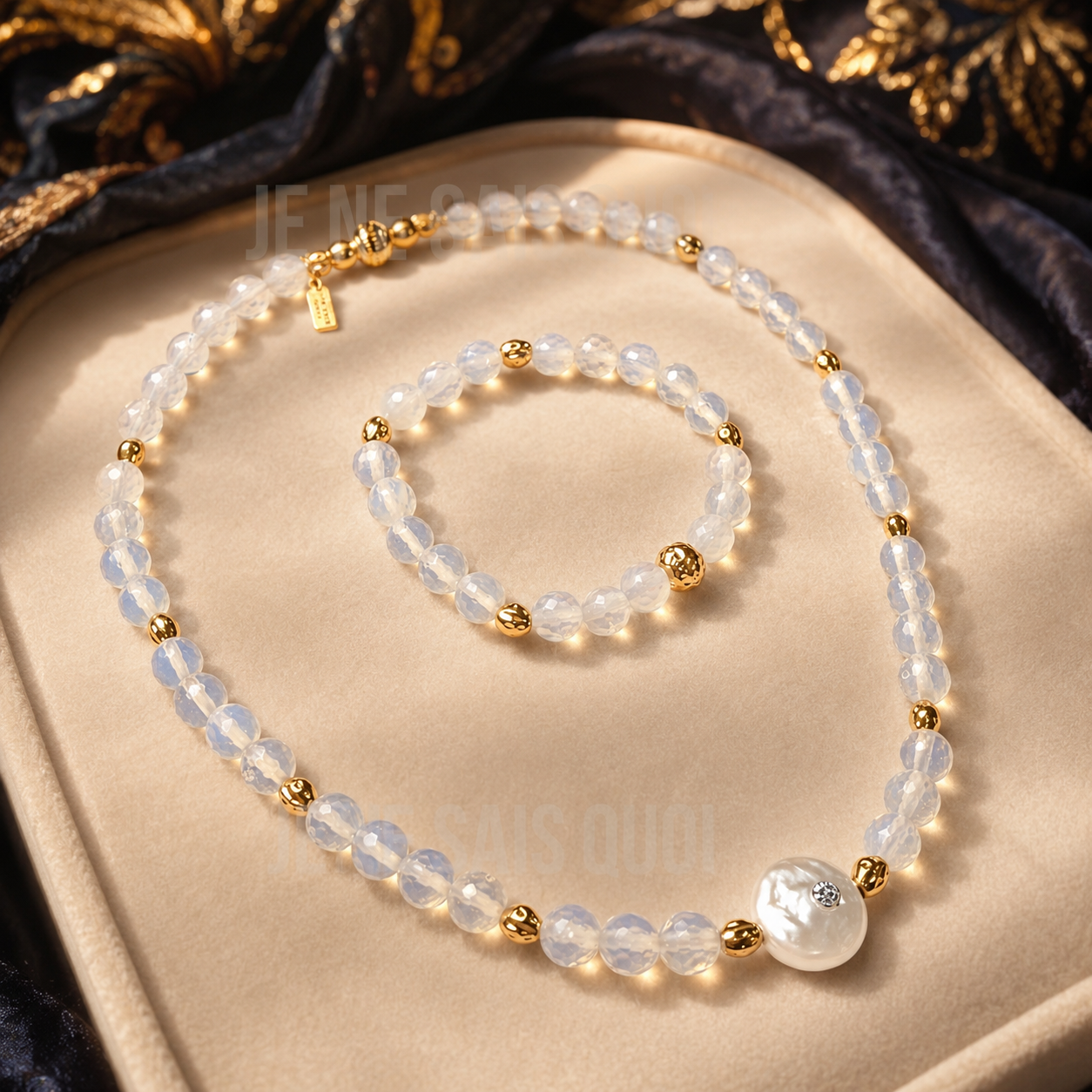 Opal & Mother of Pearl Necklace and Bracelet Set