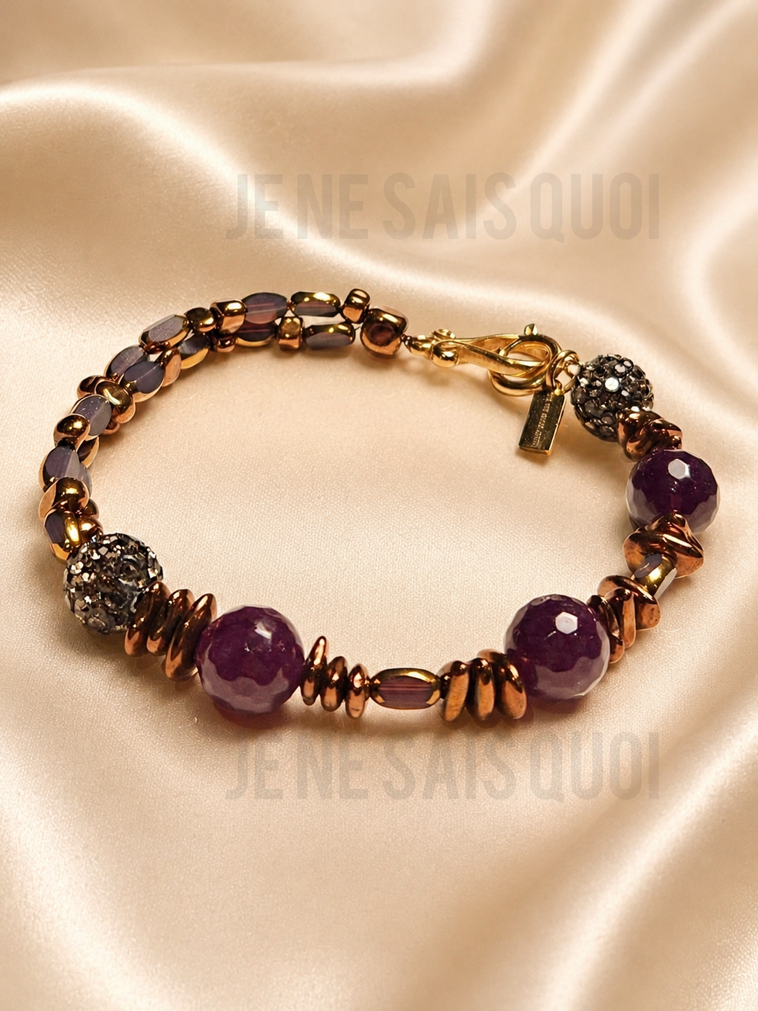Amethyst and Copper Hematite Statement Bracelet