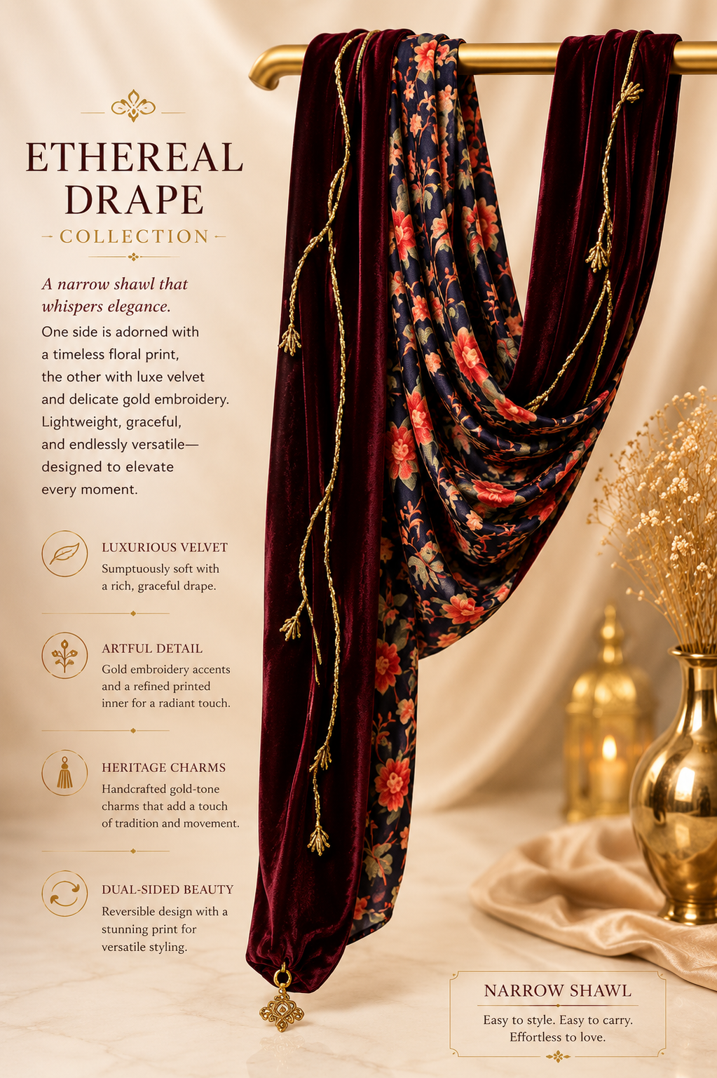 Ethereal Drape – Where Velvet Meets Divine Elegance