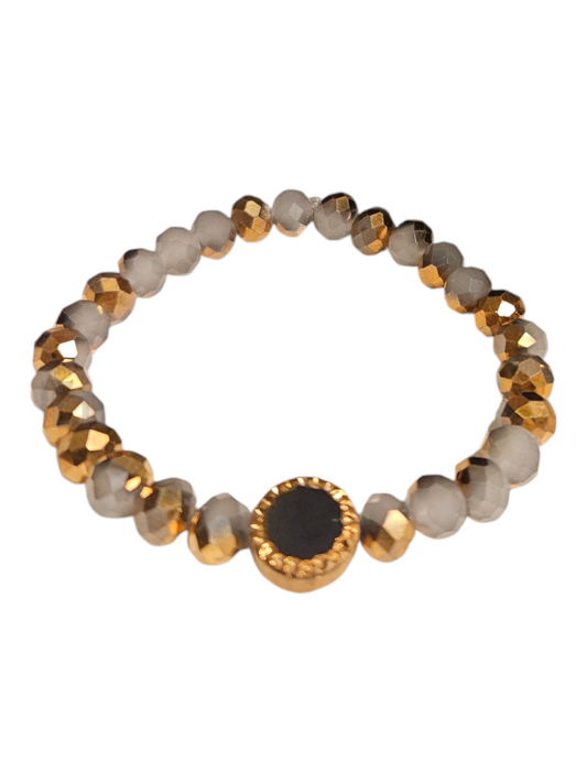 Euphoric Tranquility Rondelle Gold Glass