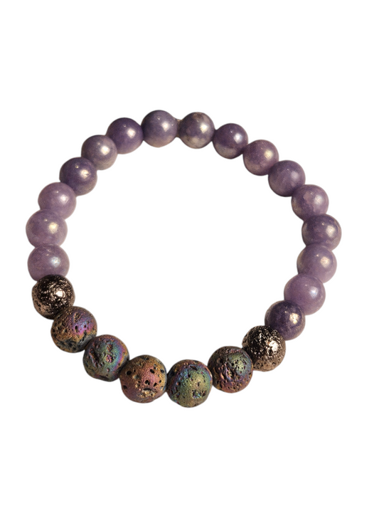 Magma Aura Lava and Lavender Angelite