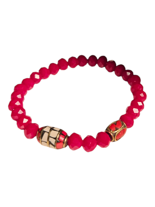 Euphoric Tranquility Rondelle Ruby Crystal